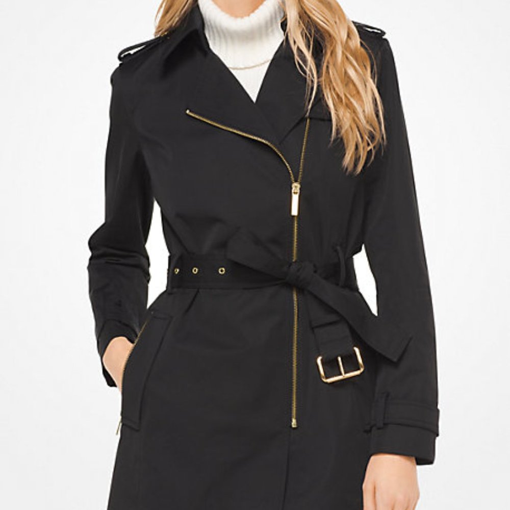 Michael Kors Belted Trench Coat - XS, Black